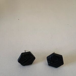 Black Geometric Stud Earrings